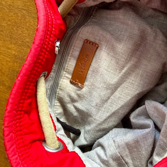 Kipling Red Drawstring Backpack Purse - Picture 4 of 4